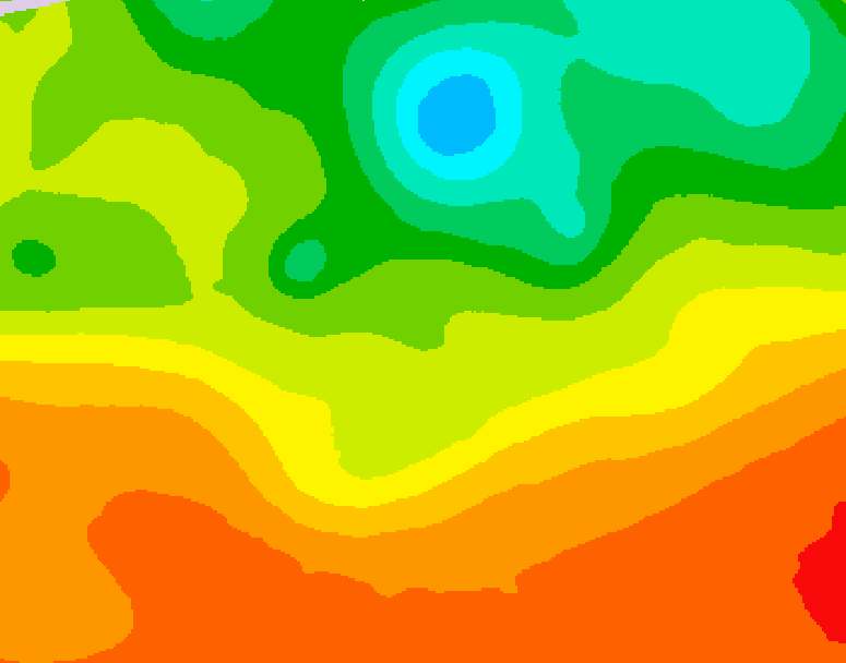 GDPS 500 millibar geopotential height 024 hour forecast chart for Canada based on 2025/06/29 0000Z data