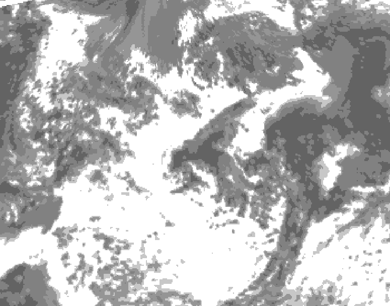 GDPS total cloud 072 hour forecast chart for Canada based on 2025/06/29 0000Z data