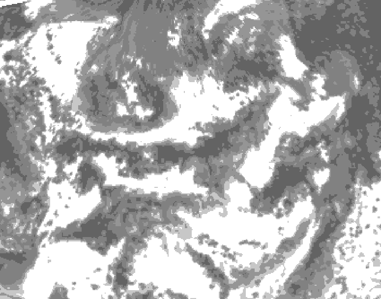 GDPS total cloud 132 hour forecast chart for Canada based on 2025/06/29 0000Z data