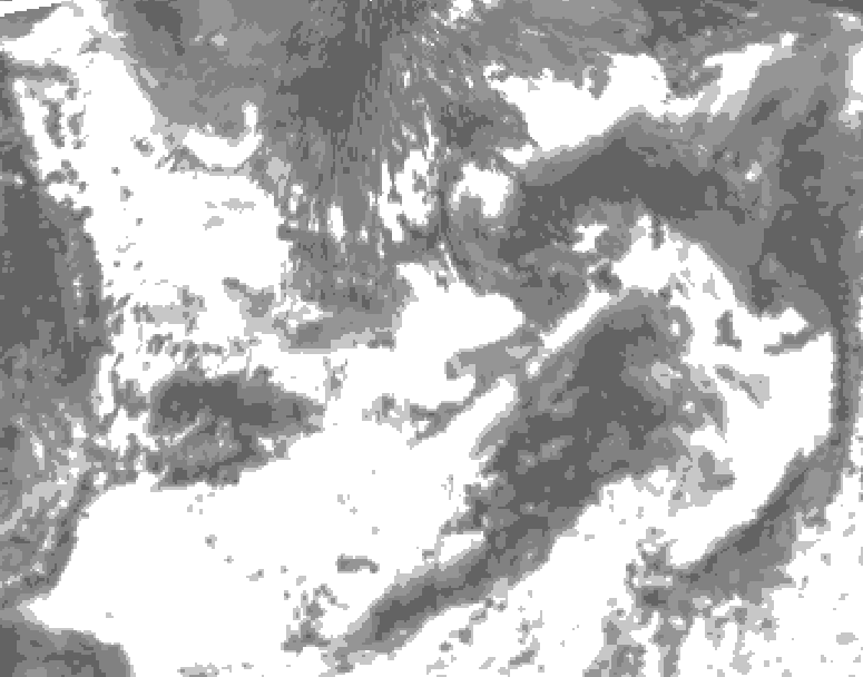 GDPS total cloud 186 hour forecast chart for Canada based on 2025/06/29 0000Z data