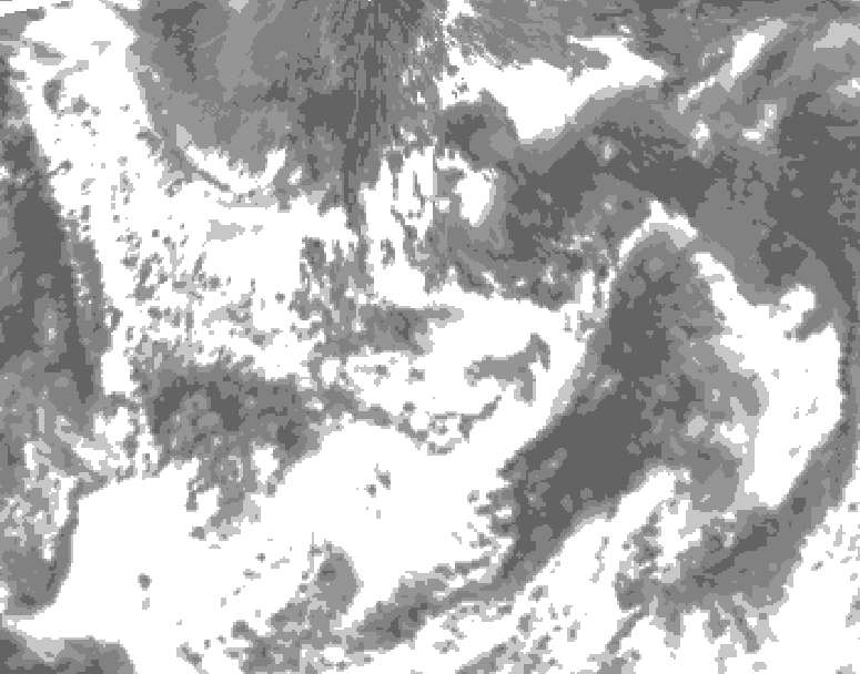 GDPS total cloud 192 hour forecast chart for Canada based on 2025/06/29 0000Z data