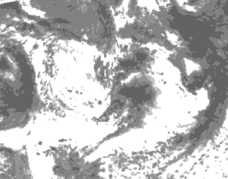 GDPS total cloud 240 hour forecast chart for Canada based on 2025/06/29 0000Z data