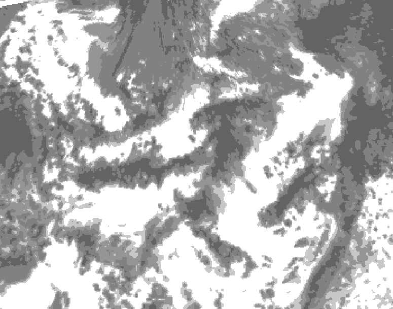 GDPS total cloud 120 hour forecast chart for Canada based on 2025/06/29 1200Z data