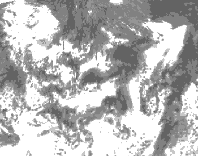 GDPS total cloud 132 hour forecast chart for Canada based on 2025/06/29 1200Z data