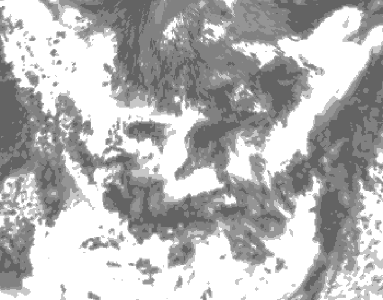 GDPS total cloud 144 hour forecast chart for Canada based on 2025/06/29 1200Z data