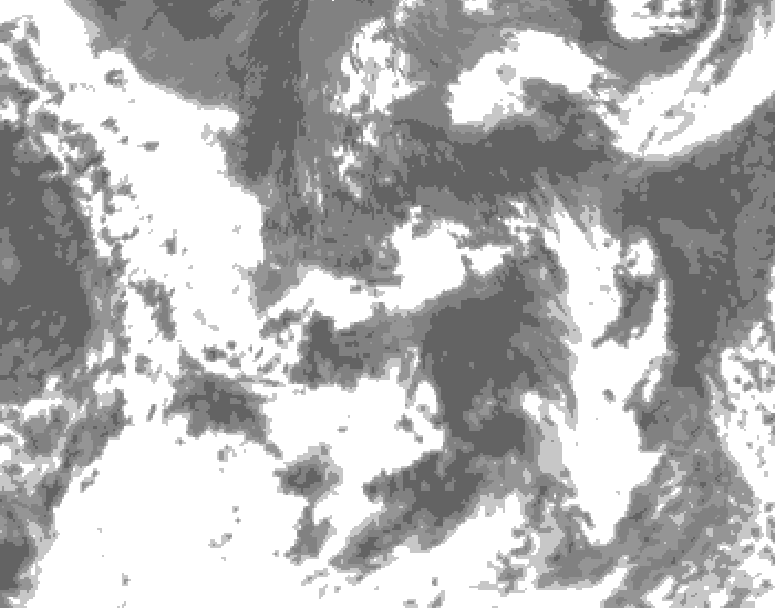 GDPS total cloud 168 hour forecast chart for Canada based on 2025/06/29 1200Z data