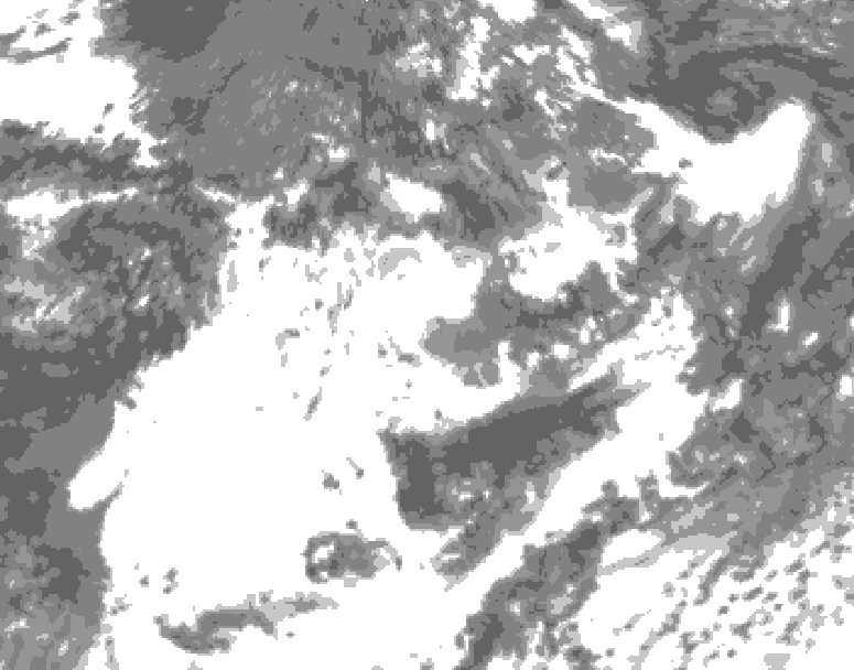 GDPS total cloud 240 hour forecast chart for Canada based on 2025/06/29 1200Z data
