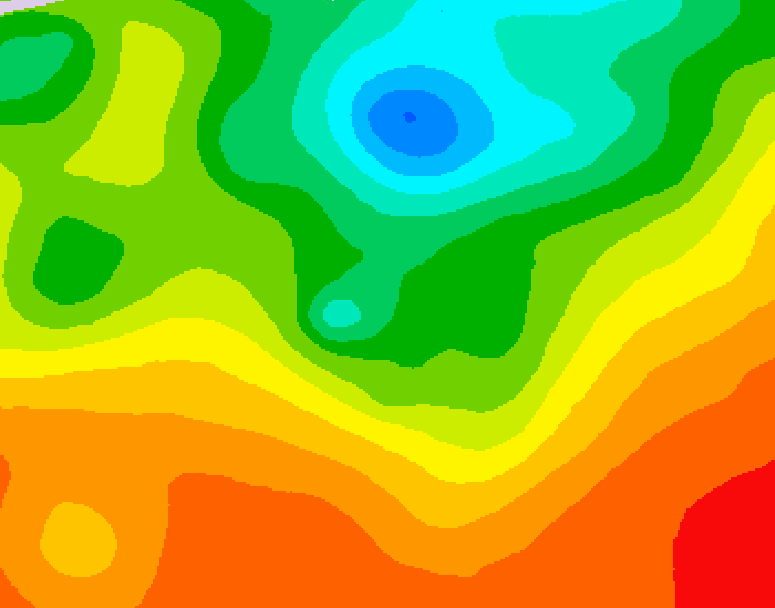 GDPS 500 millibar geopotential height 024 hour forecast chart for Canada based on 2025/06/30 1200Z data