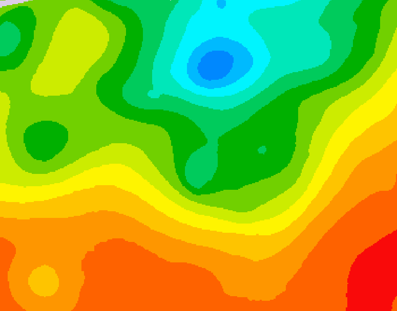 GDPS 500 millibar geopotential height 036 hour forecast chart for Canada based on 2025/06/30 1200Z data