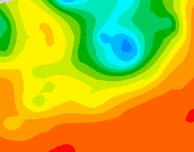 GDPS 500 millibar geopotential height 150 hour forecast chart for Canada based on 2025/06/30 1200Z data
