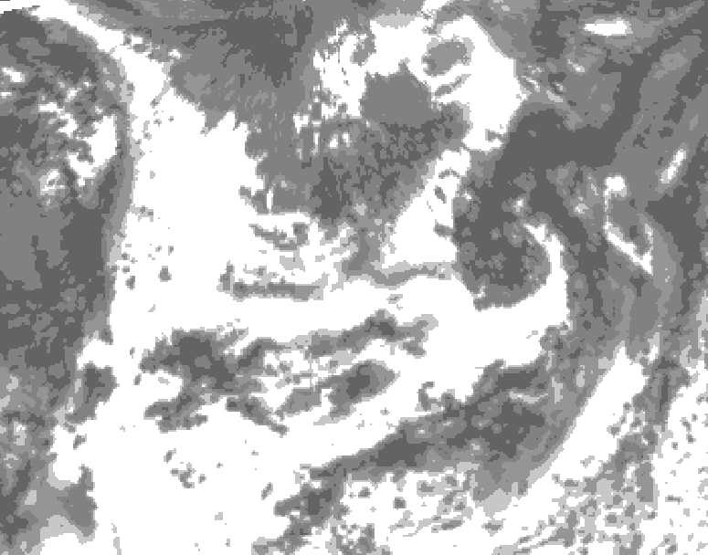 GDPS total cloud 180 hour forecast chart for Canada based on 2025/06/30 0000Z data
