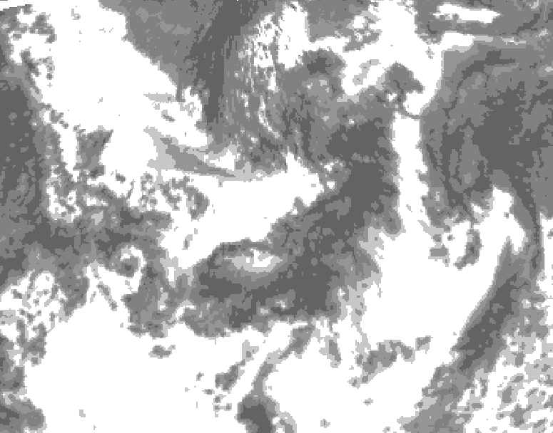 GDPS total cloud 126 hour forecast chart for Canada based on 2025/06/30 1200Z data