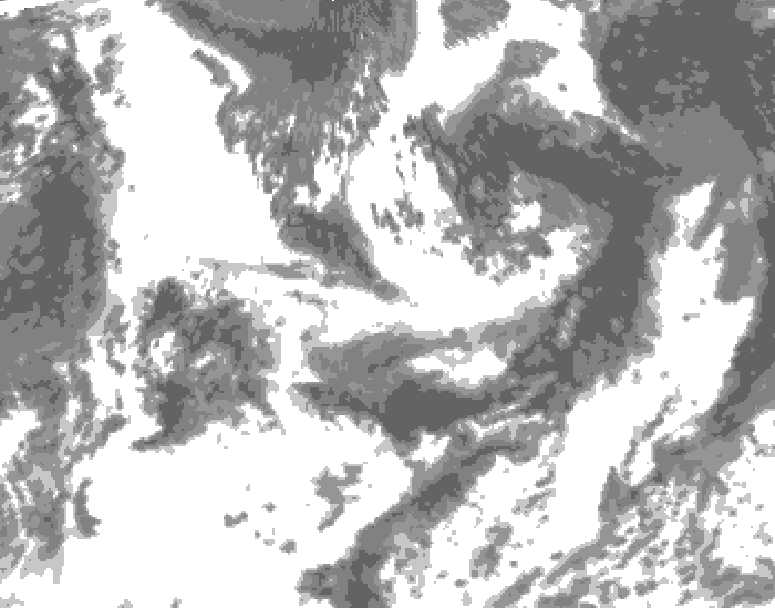 GDPS total cloud 150 hour forecast chart for Canada based on 2025/06/30 1200Z data