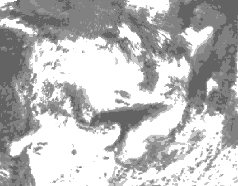 GDPS total cloud 198 hour forecast chart for Canada based on 2025/06/30 1200Z data