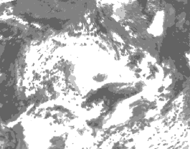 GDPS total cloud 210 hour forecast chart for Canada based on 2025/06/30 1200Z data