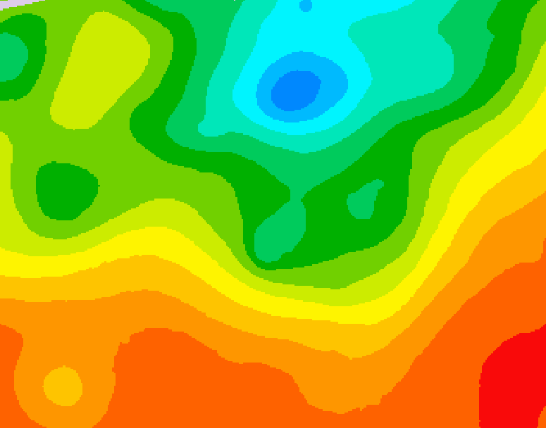 GDPS 500 millibar geopotential height 024 hour forecast chart for Canada based on 2025/07/01 0000Z data