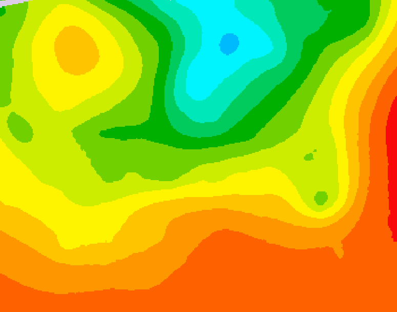 GDPS 500 millibar geopotential height 096 hour forecast chart for Canada based on 2025/07/01 0000Z data