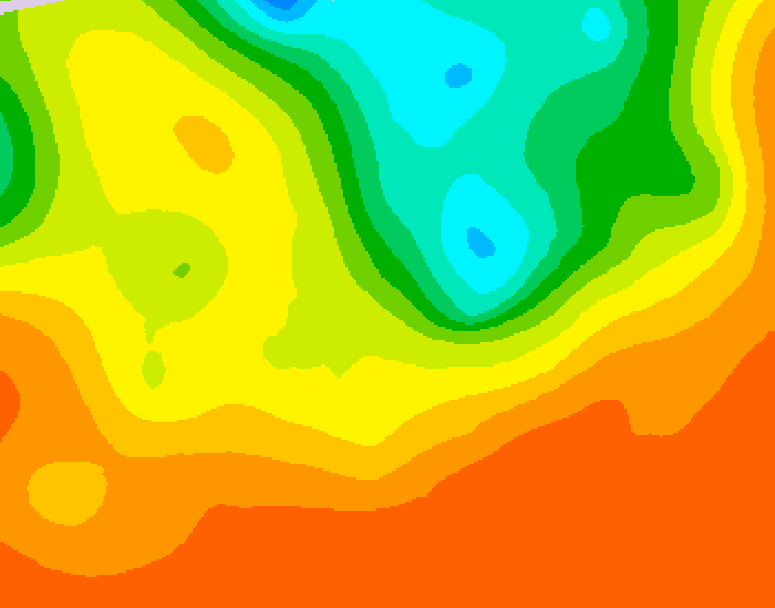 GDPS 500 millibar geopotential height 132 hour forecast chart for Canada based on 2025/07/01 0000Z data