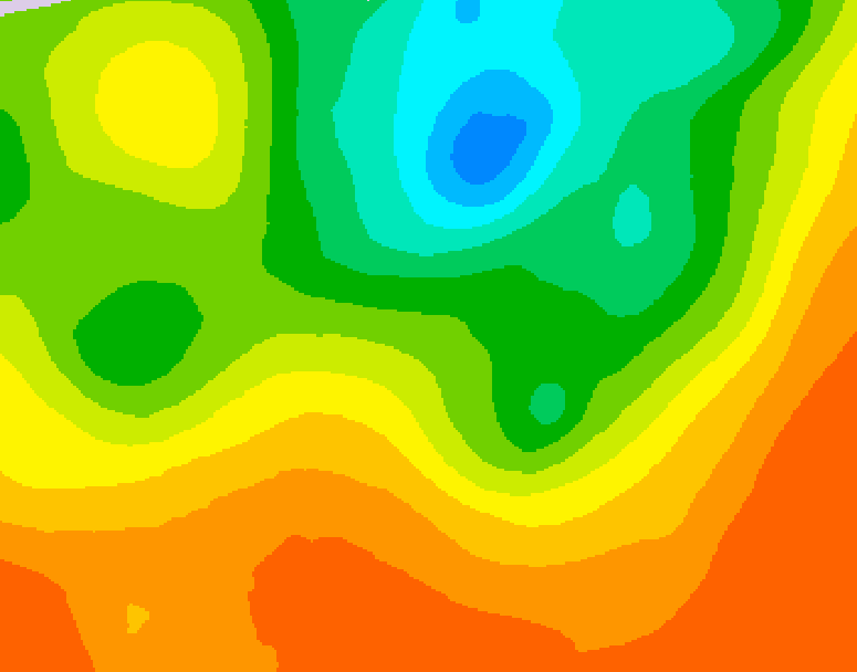 GDPS 500 millibar geopotential height 036 hour forecast chart for Canada based on 2025/07/01 1200Z data