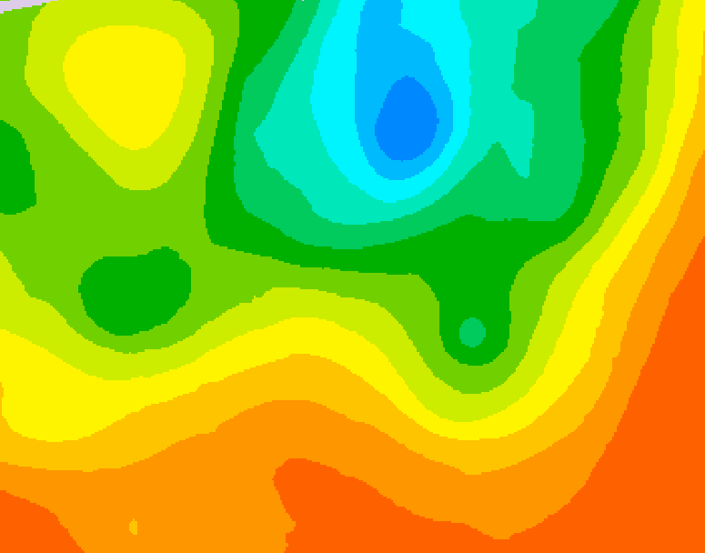 GDPS 500 millibar geopotential height 048 hour forecast chart for Canada based on 2025/07/01 1200Z data