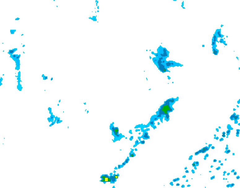 GDPS precipitation 132 hour forecast chart for Canada based on 2025/07/01 0000Z data