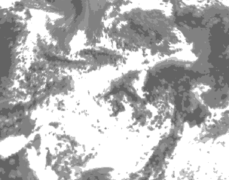 GDPS total cloud 024 hour forecast chart for Canada based on 2025/07/01 0000Z data