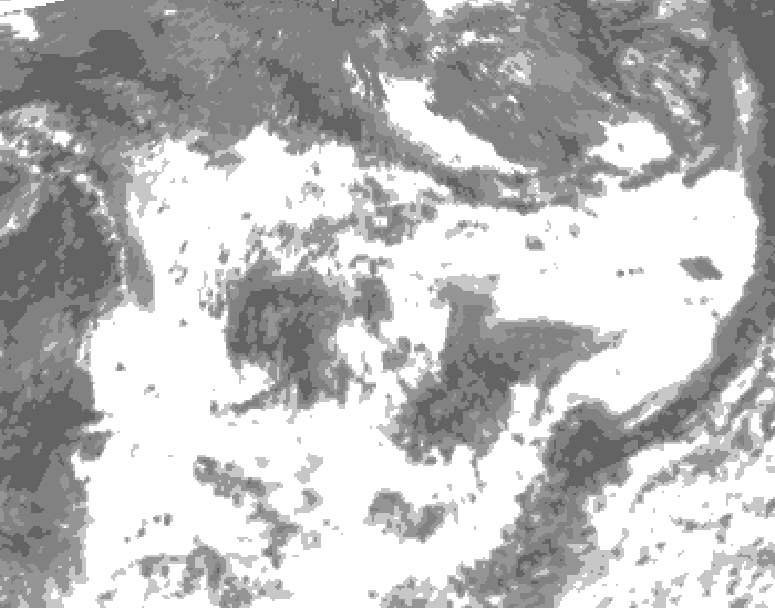 GDPS total cloud 216 hour forecast chart for Canada based on 2025/07/01 0000Z data