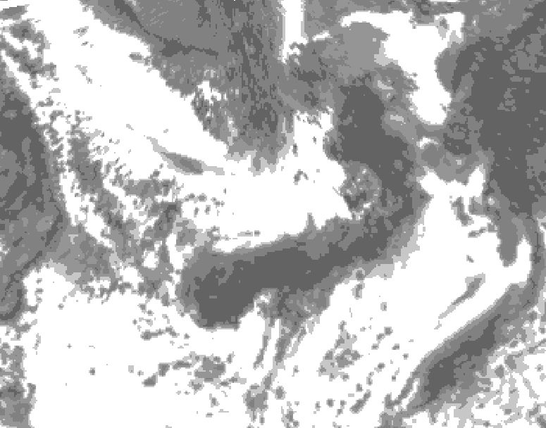 GDPS total cloud 108 hour forecast chart for Canada based on 2025/07/01 1200Z data