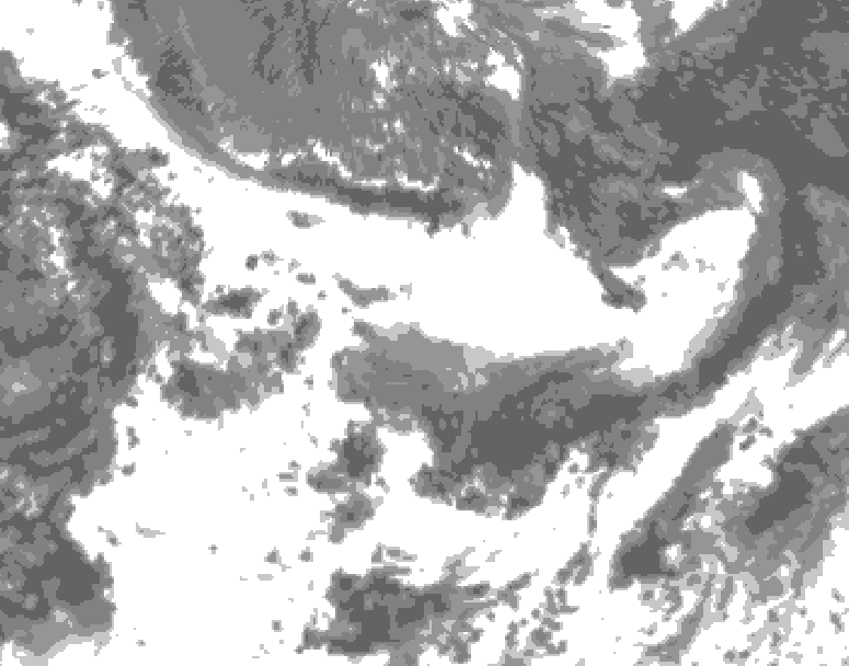 GDPS total cloud 144 hour forecast chart for Canada based on 2025/07/01 1200Z data