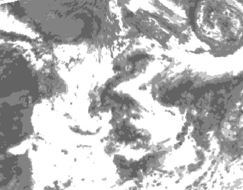 GDPS total cloud 192 hour forecast chart for Canada based on 2025/07/01 1200Z data
