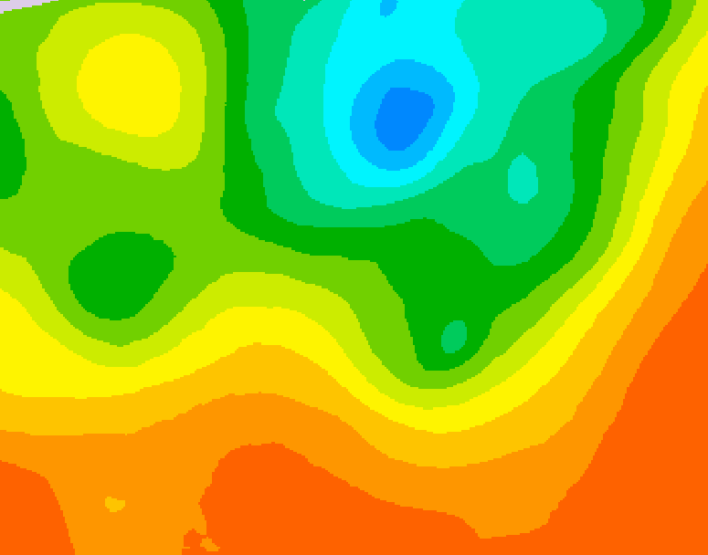 GDPS 500 millibar geopotential height 024 hour forecast chart for Canada based on 2025/07/02 0000Z data