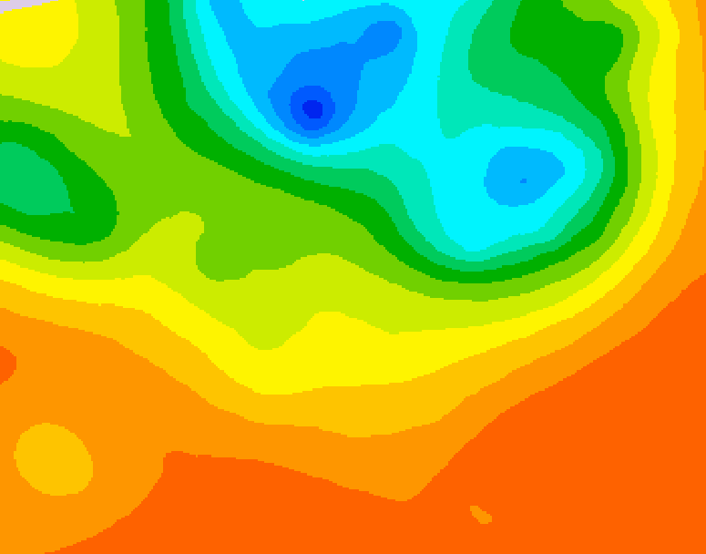GDPS 500 millibar geopotential height 132 hour forecast chart for Canada based on 2025/07/02 0000Z data