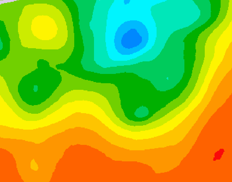 GDPS 500 millibar geopotential height 006 hour forecast chart for Canada based on 2025/07/02 1200Z data