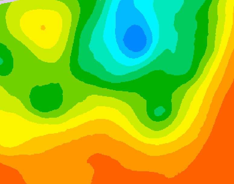 GDPS 500 millibar geopotential height 024 hour forecast chart for Canada based on 2025/07/02 1200Z data