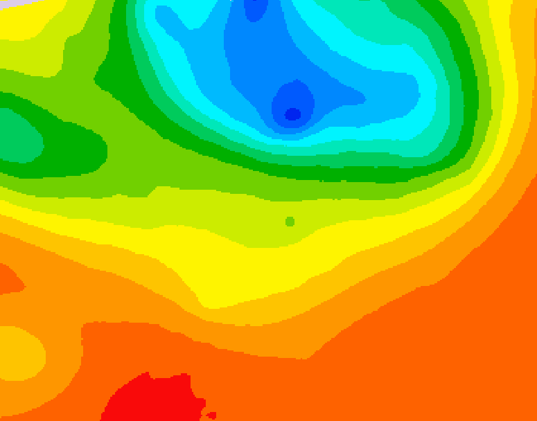 GDPS 500 millibar geopotential height 132 hour forecast chart for Canada based on 2025/07/02 1200Z data
