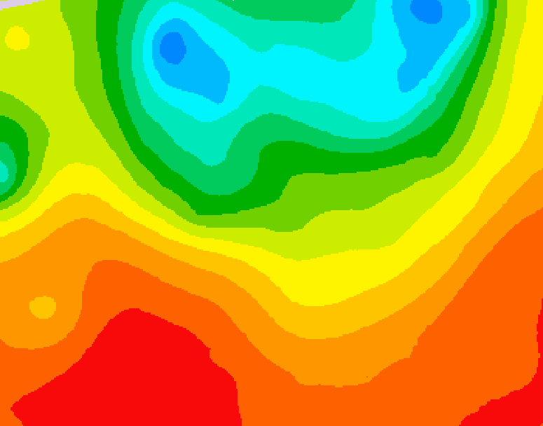 GDPS 500 millibar geopotential height 180 hour forecast chart for Canada based on 2025/07/02 1200Z data