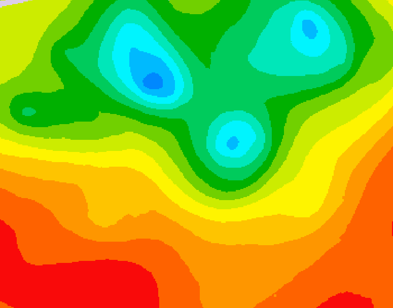 GDPS 500 millibar geopotential height 222 hour forecast chart for Canada based on 2025/07/02 1200Z data