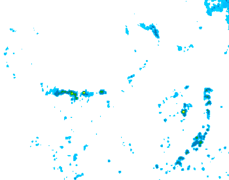 GDPS precipitation 036 hour forecast chart for Canada based on 2025/07/02 1200Z data