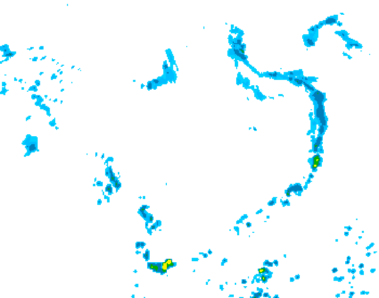 GDPS precipitation 108 hour forecast chart for Canada based on 2025/07/02 1200Z data