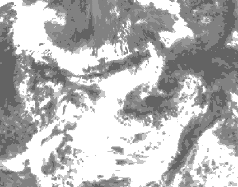 GDPS total cloud 006 hour forecast chart for Canada based on 2025/07/02 1200Z data