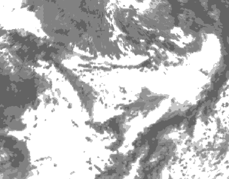 GDPS total cloud 144 hour forecast chart for Canada based on 2025/07/02 1200Z data