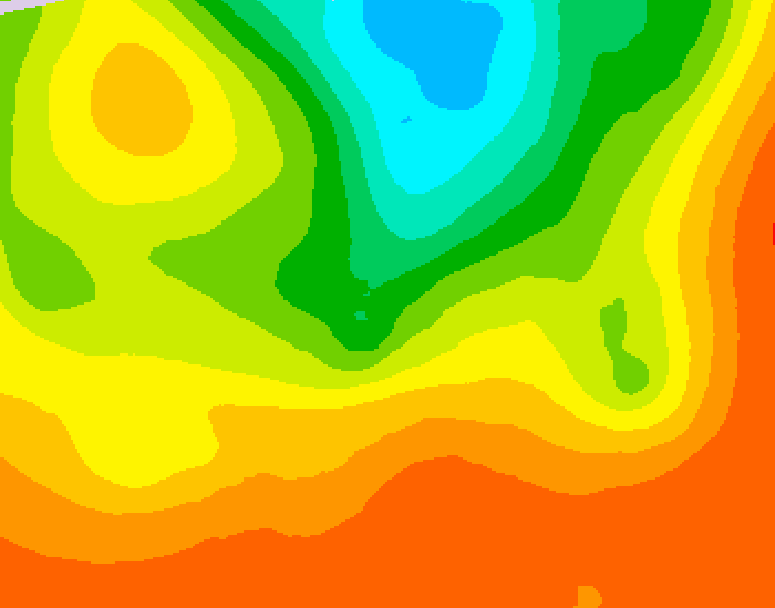 GDPS 500 millibar geopotential height 048 hour forecast chart for Canada based on 2025/07/03 0000Z data