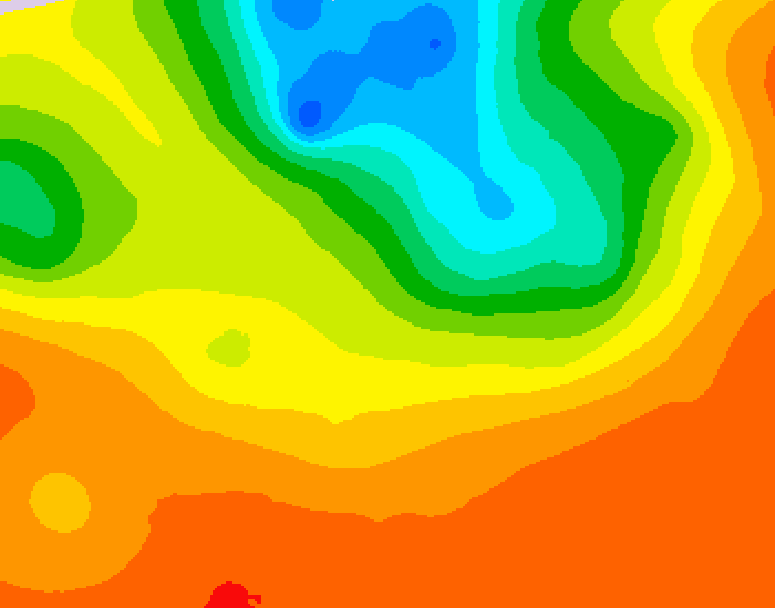 GDPS 500 millibar geopotential height 096 hour forecast chart for Canada based on 2025/07/03 0000Z data