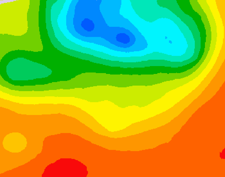 GDPS 500 millibar geopotential height 132 hour forecast chart for Canada based on 2025/07/03 0000Z data