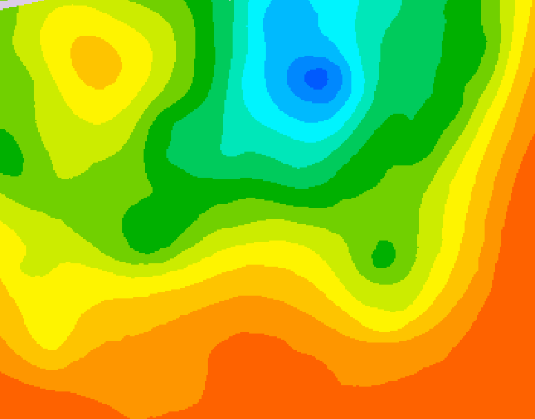GDPS 500 millibar geopotential height 012 hour forecast chart for Canada based on 2025/07/03 1200Z data