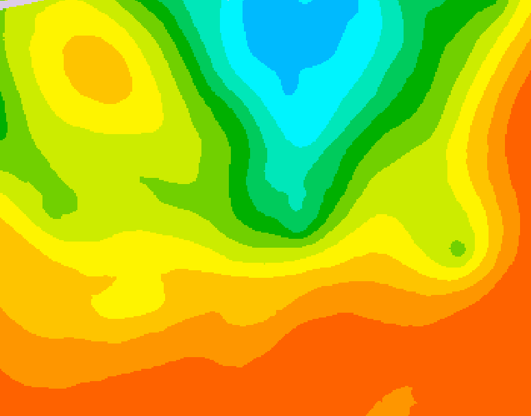 GDPS 500 millibar geopotential height 048 hour forecast chart for Canada based on 2025/07/03 1200Z data