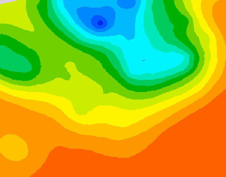 GDPS 500 millibar geopotential height 096 hour forecast chart for Canada based on 2025/07/03 1200Z data