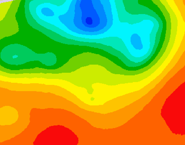 GDPS 500 millibar geopotential height 120 hour forecast chart for Canada based on 2025/07/03 1200Z data
