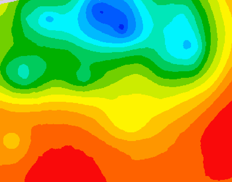 GDPS 500 millibar geopotential height 132 hour forecast chart for Canada based on 2025/07/03 1200Z data