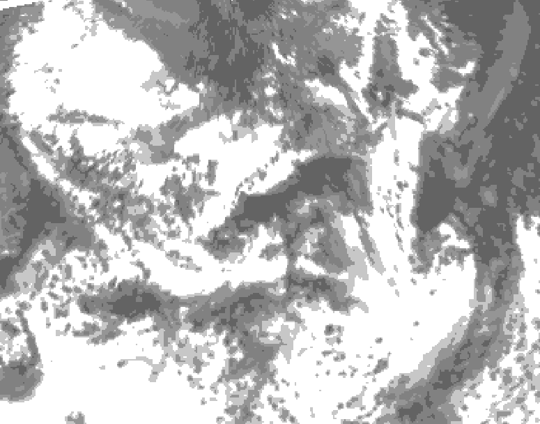GDPS total cloud 048 hour forecast chart for Canada based on 2025/07/03 0000Z data